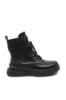 Imagine Ghete damă stil combat, negre, din piele naturală, FNX867598