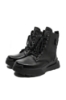 Imagine Ghete damă stil combat, negre, din piele naturală, FNX867598
