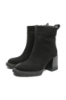 Imagine Botine damă negre, din piele întoarsă, cu talpa înaltă GOR4324NV