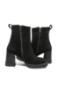 Imagine Botine damă negre, din piele întoarsă, cu talpa înaltă GOR4324NV