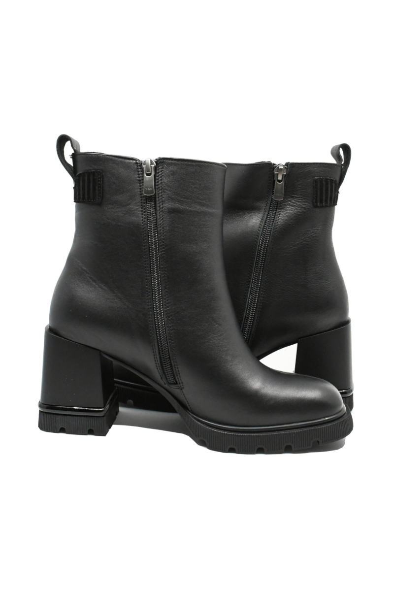 Imagine Botine damă negre, din piele naturală, cu talpa înaltă GOR4324N