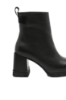 Imagine Botine damă negre, din piele naturală, cu talpa înaltă GOR4324N