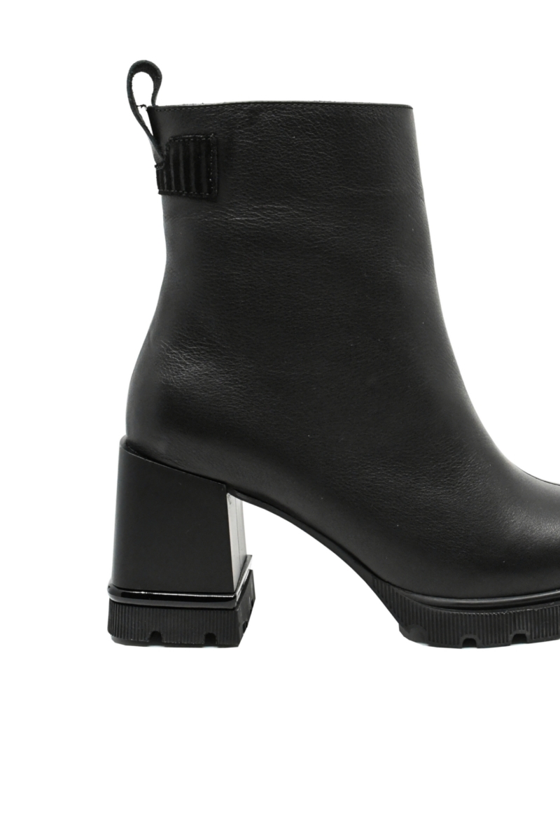 Imagine Botine damă negre, din piele naturală, cu talpa înaltă GOR4324N