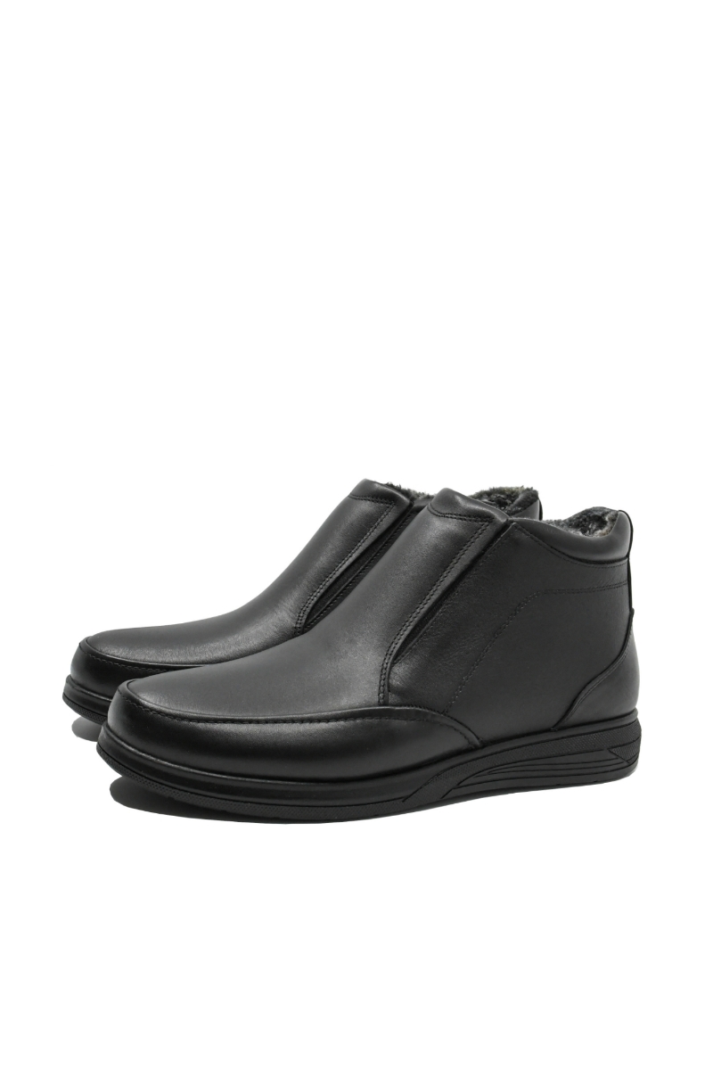 Imagine Ghete bărbați îmblănite, negre, din piele naturală GOR6202
