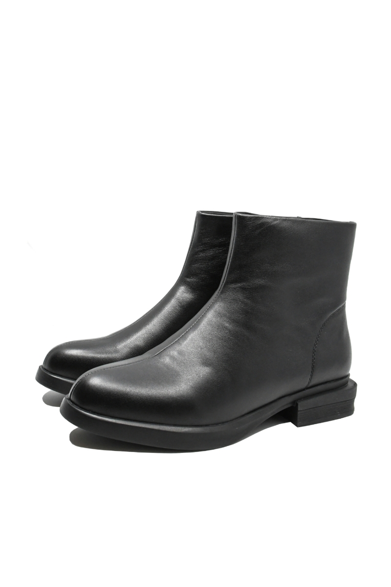 Imagine Ghete damă ankle negre, din piele naturală FNX9193-11