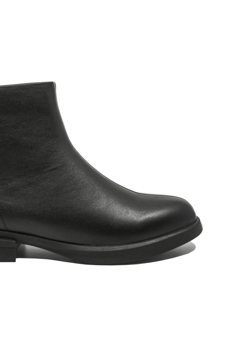 Imagine Ghete damă ankle negre, din piele naturală FNX9193-11