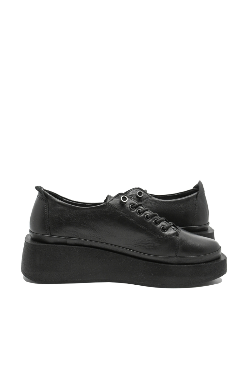Imagine Pantofi confortabili talpa ortopedică, negri, din piele naturală MIR1470