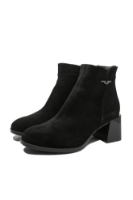 Imagine Botine damă office negre, din piele întoarsă FLO 597NV