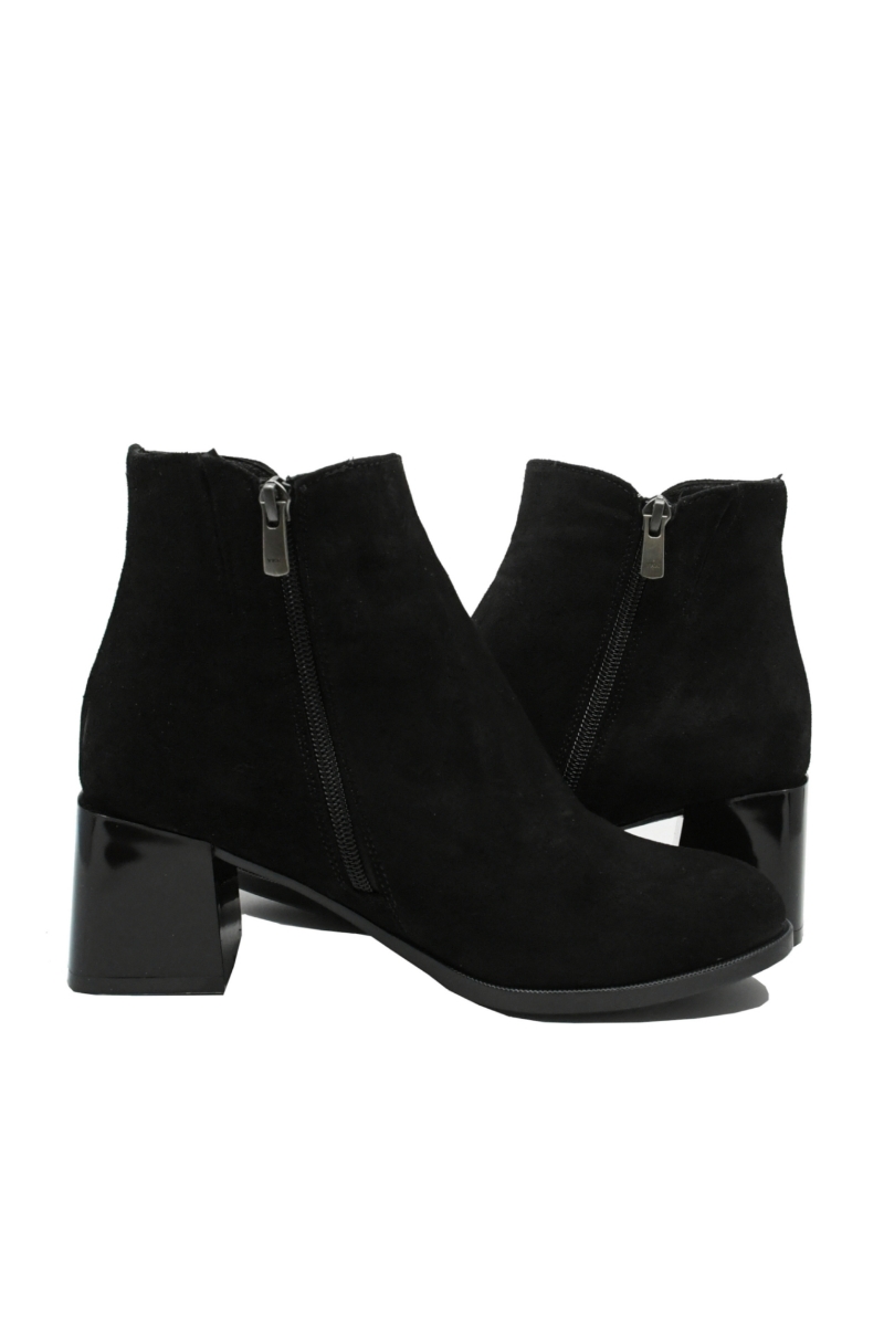 Imagine Botine damă office negre, din piele întoarsă FLO 597NV