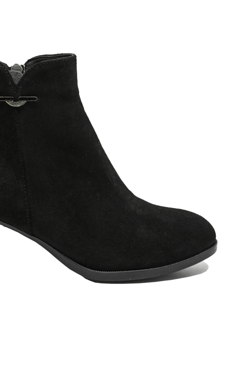 Imagine Botine damă office negre, din piele întoarsă FLO 597NV