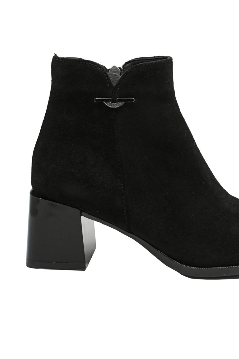 Imagine Botine damă office negre, din piele întoarsă FLO 597NV