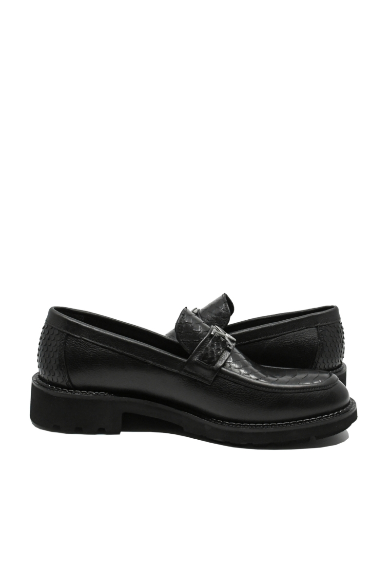 Imagine Loaferi bărbați slip-on negri din piele naturală TR060N