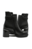 Imagine Botine elegante, negre din piele naturală, cu detaliu metalic la toc OTR350044N