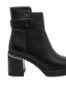 Imagine Botine elegante, negre din piele naturală, cu detaliu metalic la toc OTR350044N