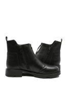 Imagine Ghete ankle din piele naturală negre cu fermoar în față OTR150025