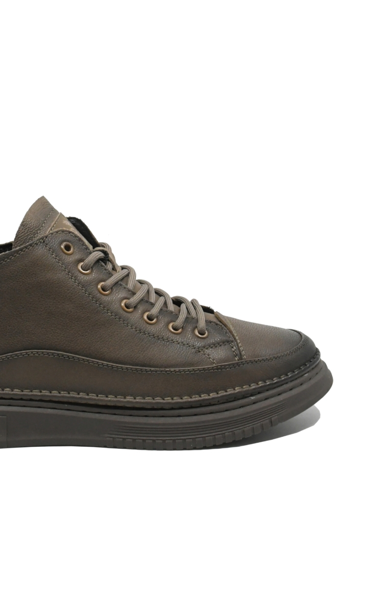 Imagine Ghete bărbați stil sport gri închis, din piele naturală FNX99936GREY