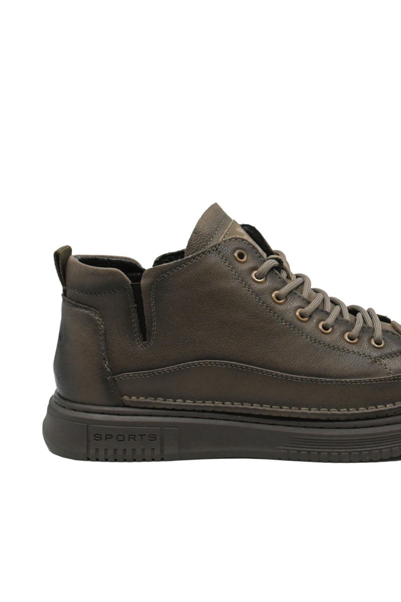 Imagine Ghete bărbați stil sport gri închis, din piele naturală FNX99936GREY