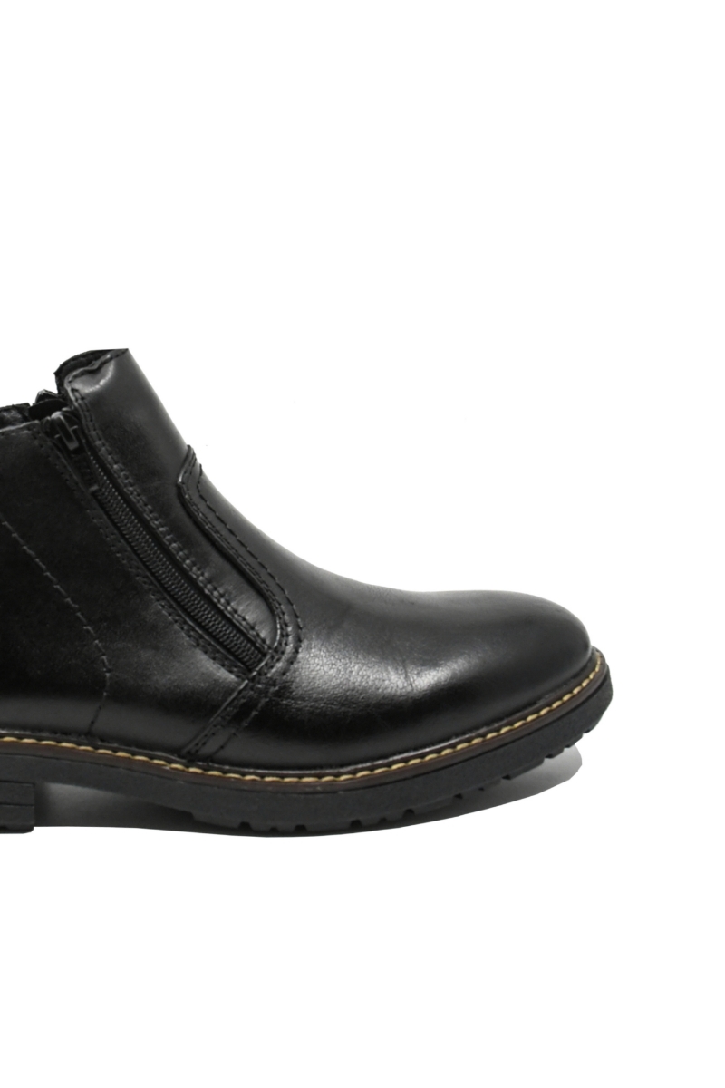 Imagine Ghete negre elegante pentru bărbați din piele naturală RIK33151-00
