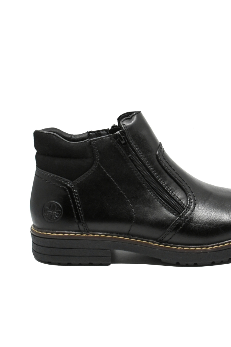 Imagine Ghete negre elegante pentru bărbați din piele naturală RIK33151-00
