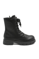 Imagine Ghete damă combat cu interior din lână, negre, din piele naturală RIKZ9129-00