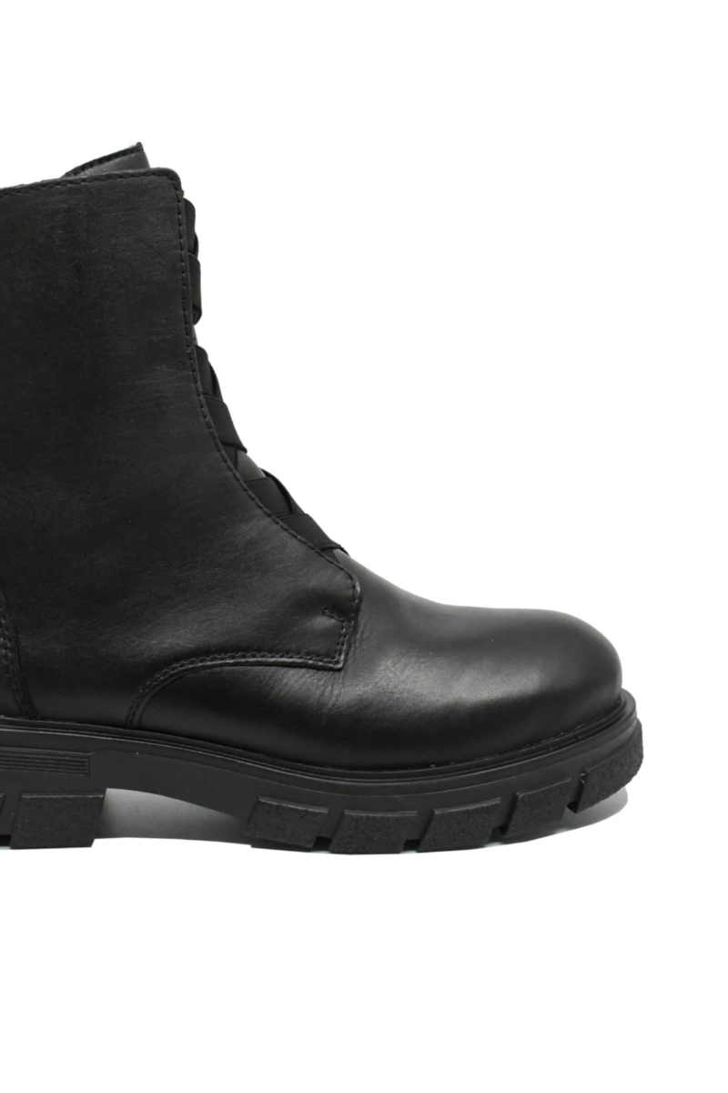 Imagine Ghete damă cu model elastic împletit, negre, din piele naturală RIKZ9179-00