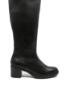 Imagine Cizme damă înalte, cu toc bloc, negre, din piele naturală RIKD2A71-00N