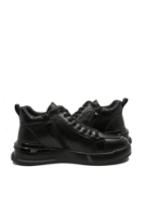Imagine Ghete bărbați stil sport, negre, din piele naturală FNX8670N