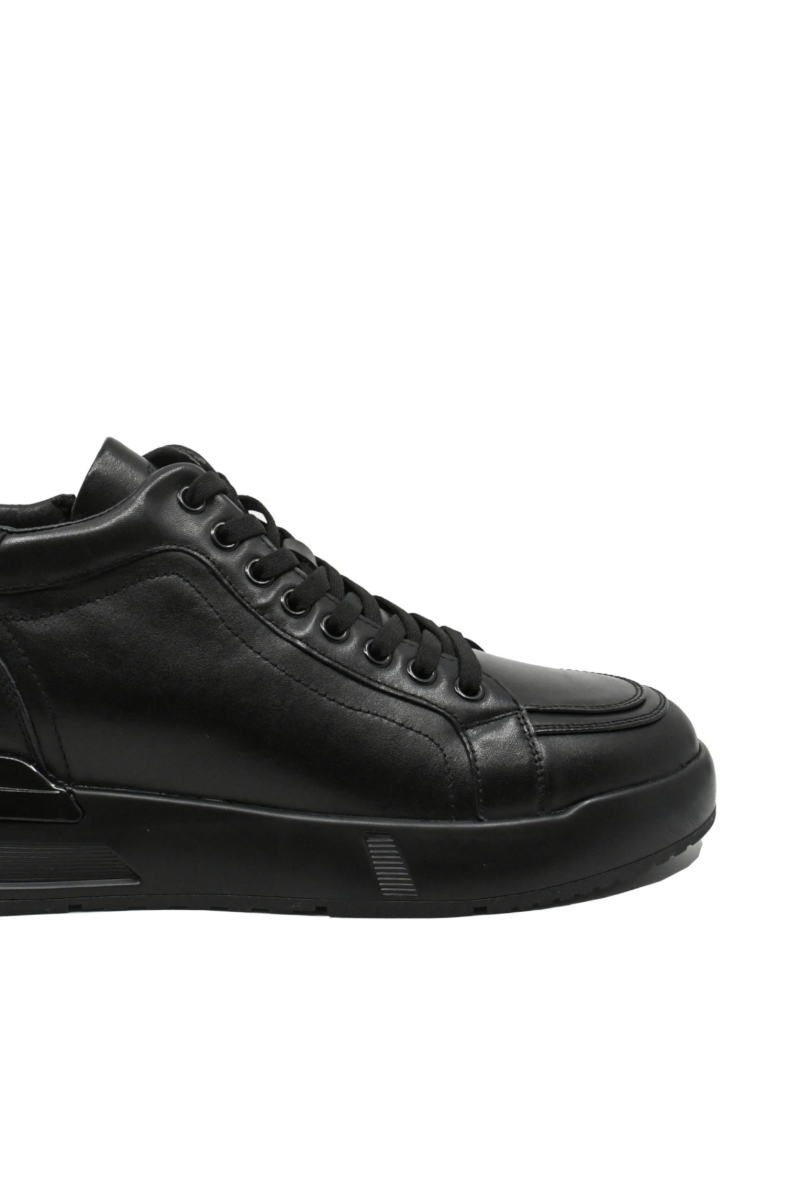 Imagine Ghete bărbați stil sport, negre, din piele naturală FNX8670N