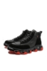 Imagine Ghete sport înalte negre din piele naturală FNX9666N