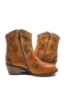 Imagine Ghete damă stil western cu model floral, camel din piele naturală FLGZM766-41