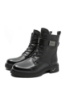 Imagine Ghete damă stil army, negre, din piele naturală FNX9050-1