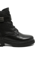 Imagine Ghete damă stil army, negre, din piele naturală FNX9050-1