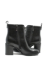 Imagine Botine damă negre din piele naturală, cu fermoar în față FNX11681N