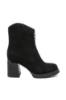 Imagine Botine damă cu toc masiv, negre din piele întoarsă FNX113N
