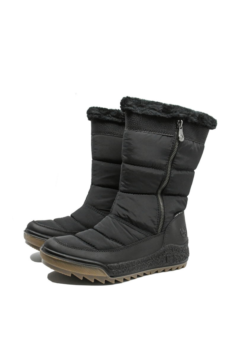 Imagine Ghete impermeabile, îmblănite, negre, cu fermoar decorativ RIKY4765-00