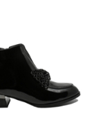 Imagine Botine damă cu fundiță din cristale, negre din lac FNX192N