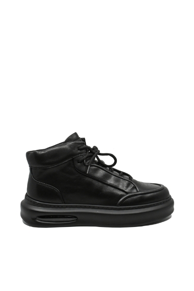 Imagine Ghete stil sport negre din piele naturală FLGMBH-5