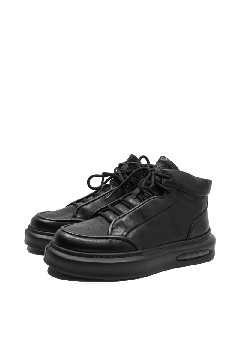 Imagine Ghete stil sport negre din piele naturală FLGMBH-5