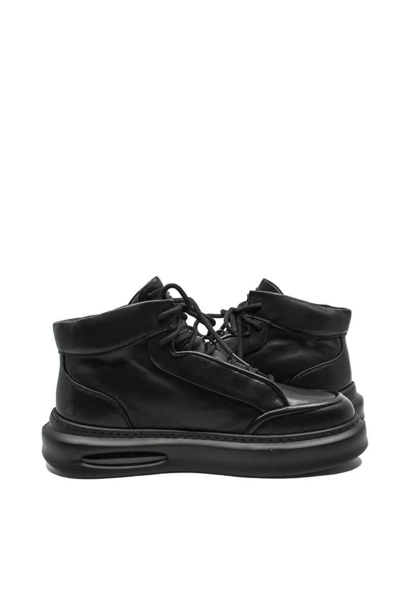 Imagine Ghete stil sport negre din piele naturală FLGMBH-5