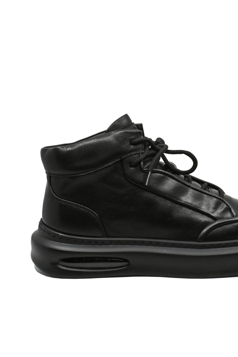 Imagine Ghete stil sport negre din piele naturală FLGMBH-5