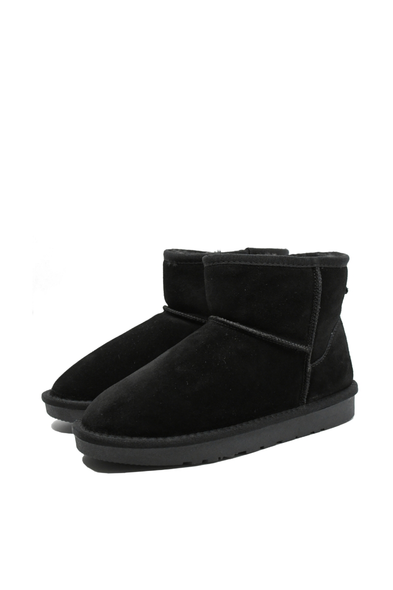 Imagine Ghete damă joase negre din piele întoarsă INT1201N