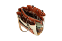 Imagine Geantă tip bowling, crem cu detalii cărămizii, colecția Alma, 40701-255