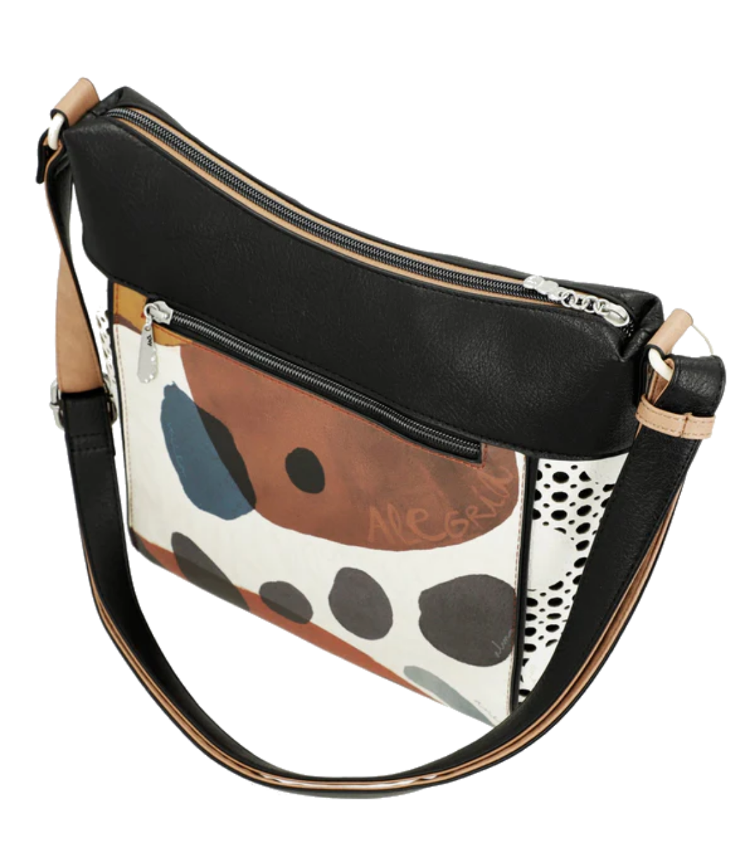Imagine Geantă crossbody, bej cu detalii cărămizii, colecția Alma, 40703-007