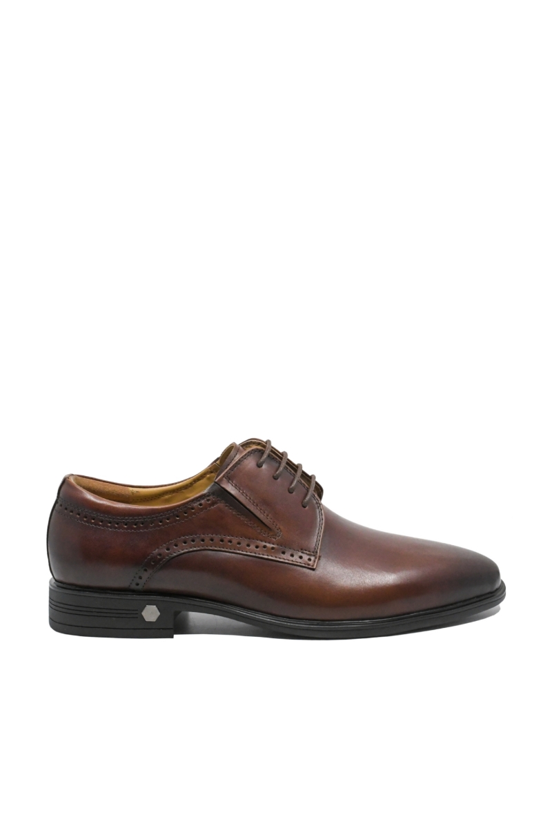 Imagine Pantofi eleganți maro roșcat din piele naturală FNX550-027
