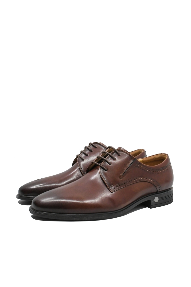 Imagine Pantofi eleganți maro roșcat din piele naturală FNX550-027