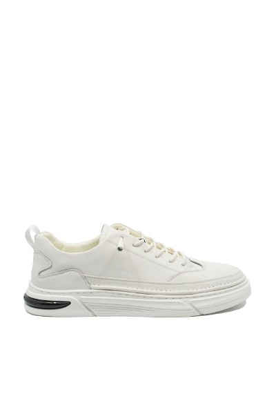 Imagine Pantofi sport albi din piele naturală, cu detaliu metalic FNX7662