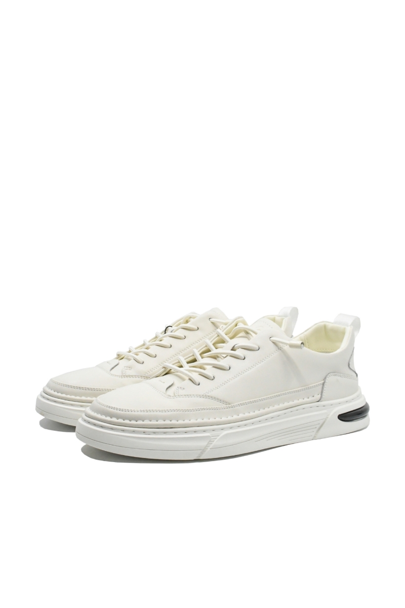 Imagine Pantofi sport albi din piele naturală, cu detaliu metalic FNX7662