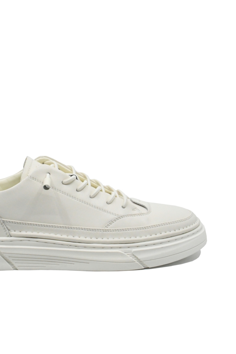 Imagine Pantofi sport albi din piele naturală, cu detaliu metalic FNX7662