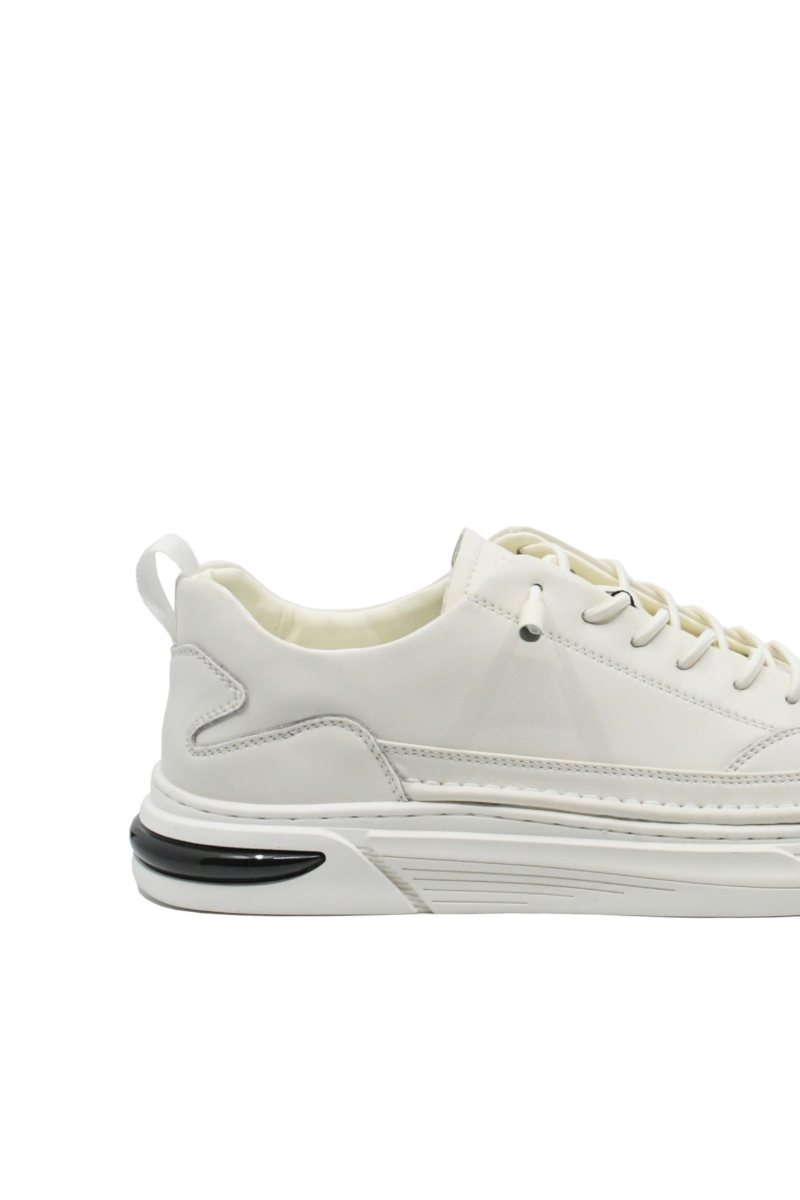 Imagine Pantofi sport albi din piele naturală, cu detaliu metalic FNX7662
