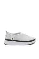 Imagine Pantofi anatomici Bio Flex, albi, din piele naturală cu perforații MIR31-106